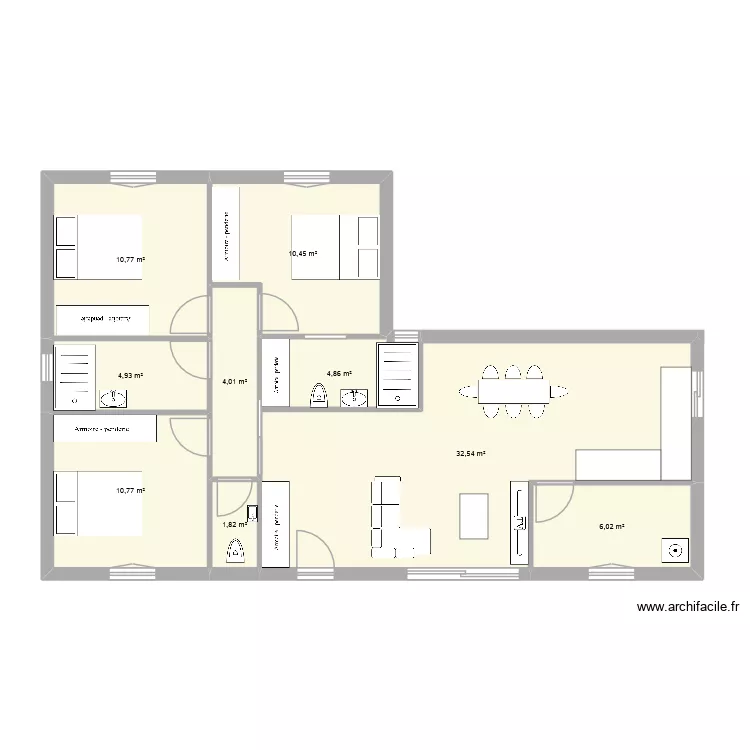 Maison &agrave; contruire. Plan de 9 pièces et 86 m²