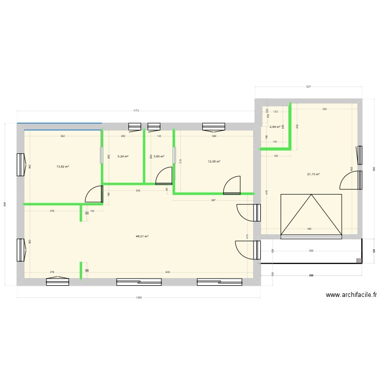 NERI CLOISONS. Plan de 7 pièces et 112 m2