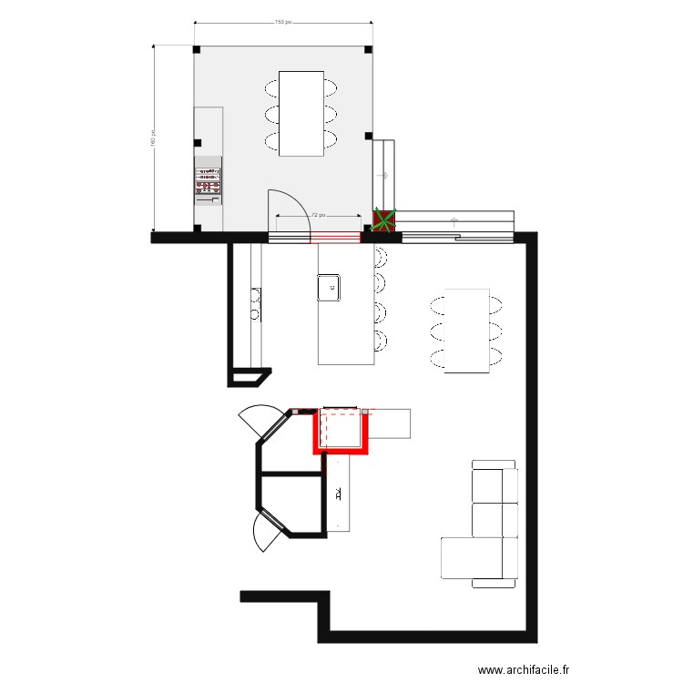 Turbide 2. Plan de 1 pièce et 1 m2