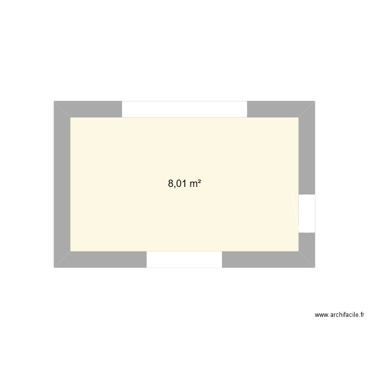 SDB. Plan de 1 pièce et 8 m2