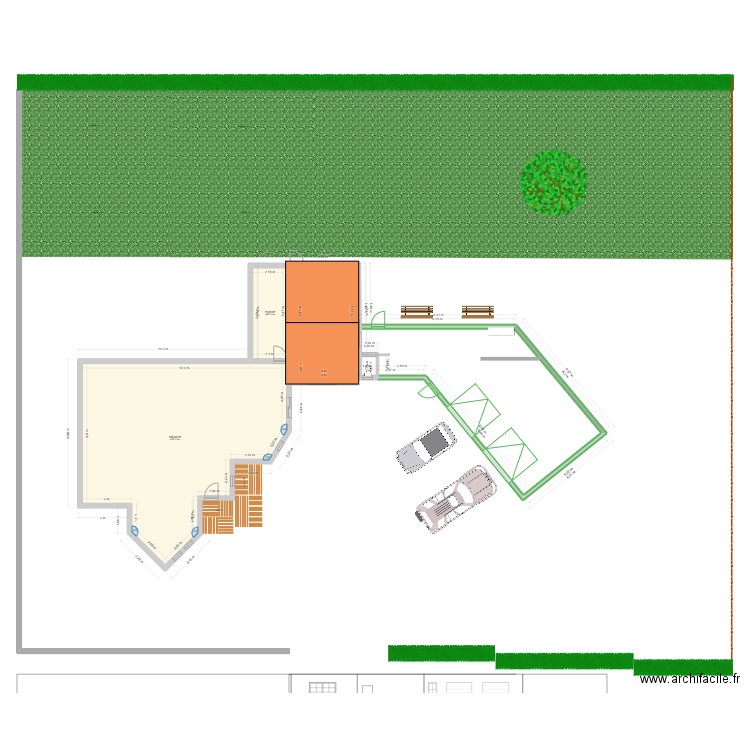 garage ess. Plan de 2 pièces et 117 m2