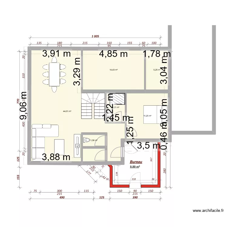 TEST4BIS. Plan de 15  et 158 m²