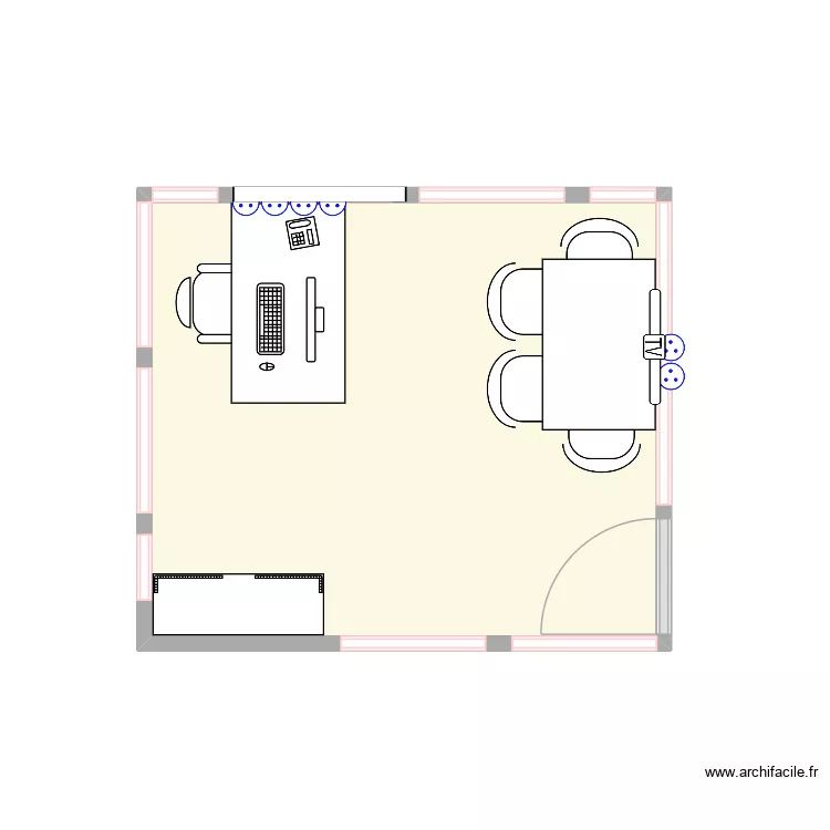 Bureau. Plan de 1 et 11 m² Bureau. Plan de 1 et 11 m²