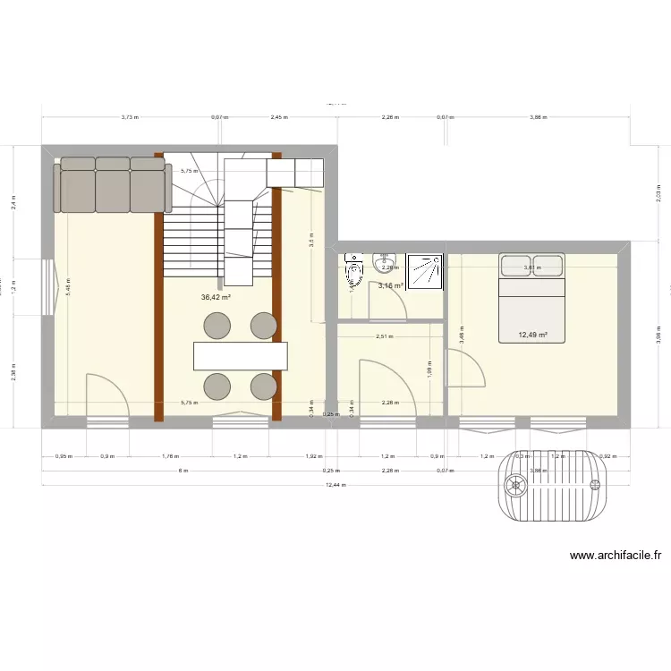 Logement Gardien 3. Plan de 10 Pièces et 95 m²