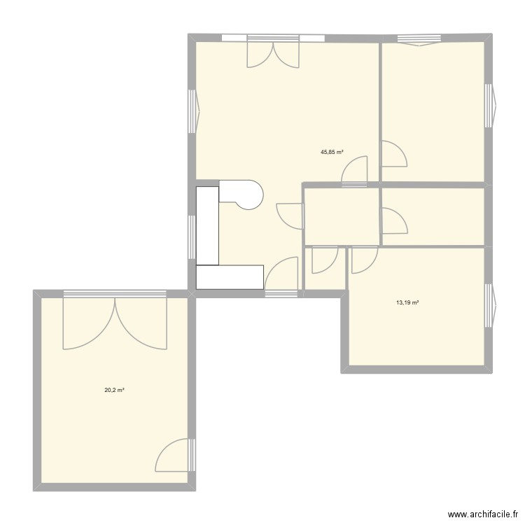 St Georges 4. Plan de 3 pièces et 79 m2