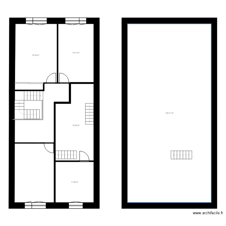 JEANNOT. Plan de 13 pièces et 321 m2