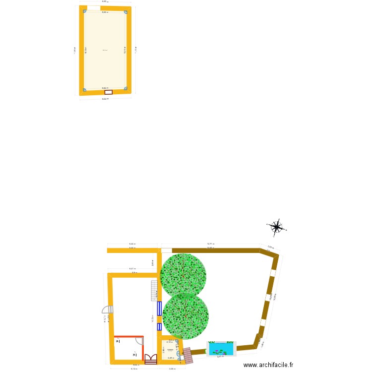 Betty. Plan de 2 pièces et 64 m2