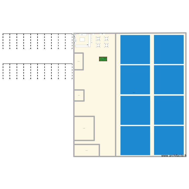 Padel 1. Plan de 5 pièces et 1489 m2