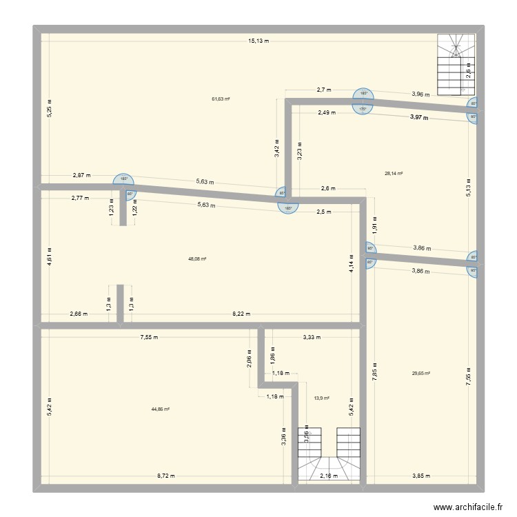 breteuil. Plan de 6 pièces et 226 m2