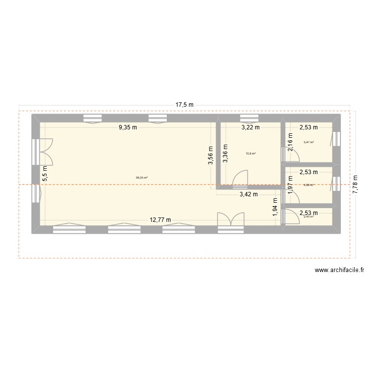 mairie2. Plan de 5 pièces et 82 m2