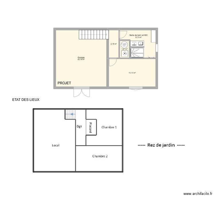 CHALET BRUYERES. Plan de 5 pièces et 42 m2