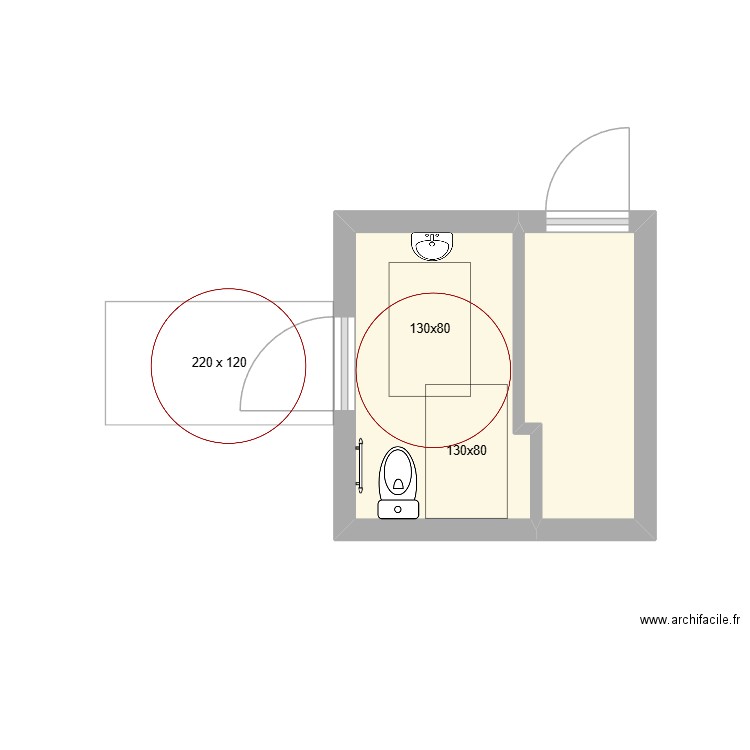 WC AVIA. Plan de 2 pièces et 7 m2