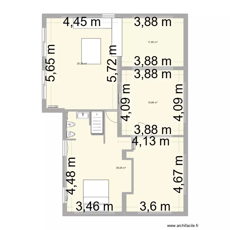 bidart. Plan de 4  et 91 m²