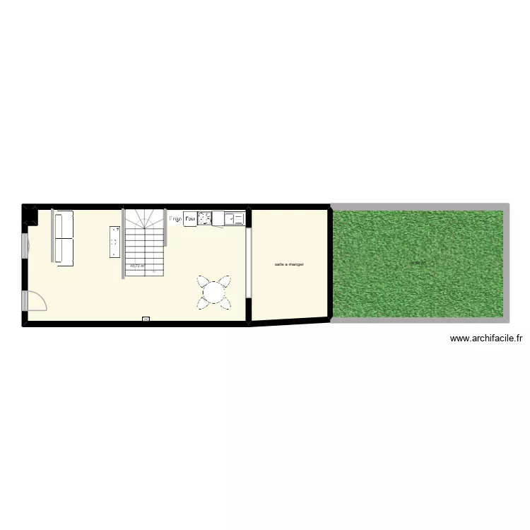 blein rdc. Plan de 4  et 86 m²