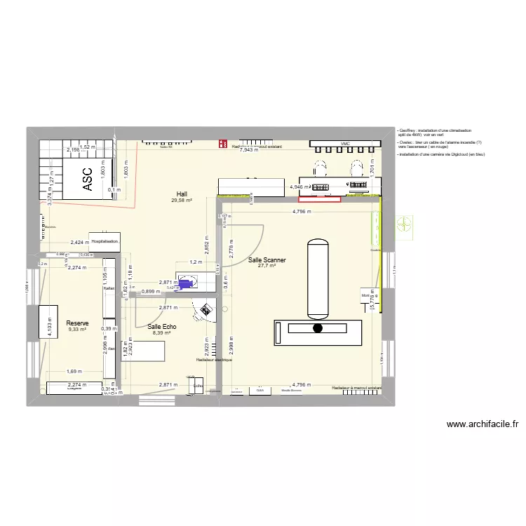 Etage Scan - Geoffrey, Ovelec, Digicloud -  29 mai 2026. Plan de 4  et 75 m²