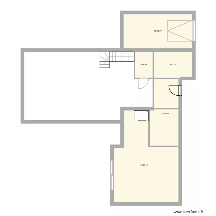 Projet Long&egrave;re. Plan de 5  et 67 m²