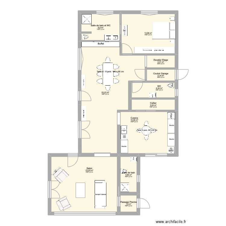 PLAN MAISON ACTUELLE PETIT HAMEAU BIS 1 CUISINE AR. Plan de 11 pièces et 110 m2