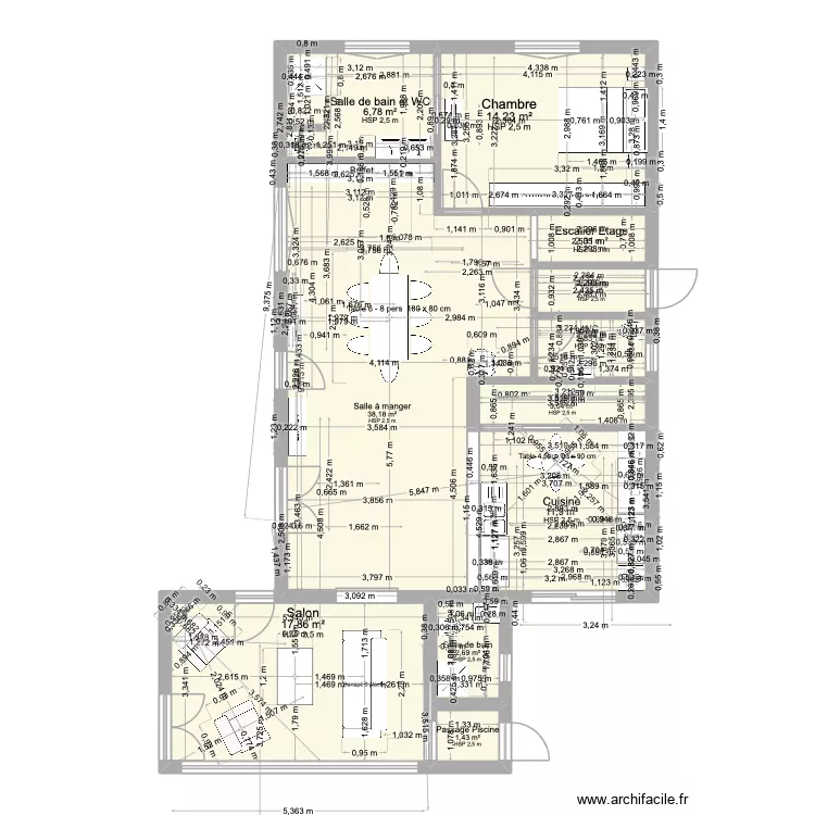 PLAN MAISON ACTUELLE PETIT HAMEAU BIS 1 CUISINE AR. Plan de 11 pièces et 103 m² PLAN MAISON ACTUELLE PETIT HAMEAU BIS 1 CUISINE AR. Plan de 11 pièces et 103 m²