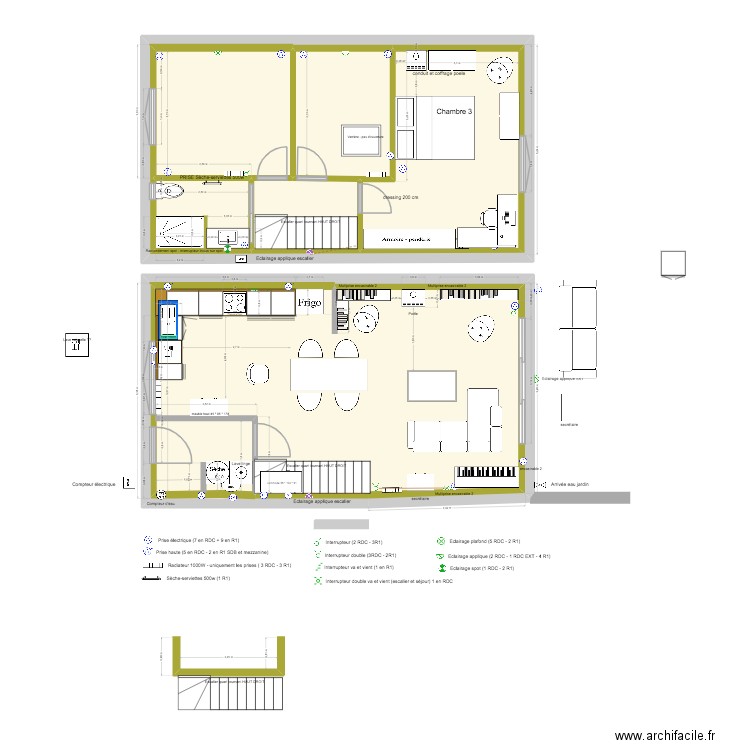PLANS MAISON cuisine avec sas entrée éléments bas 2. Plan de 8 pièces et 188 m2