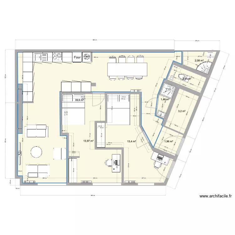 Moissons RDC 2 chambres et 2 ode. Plan de 