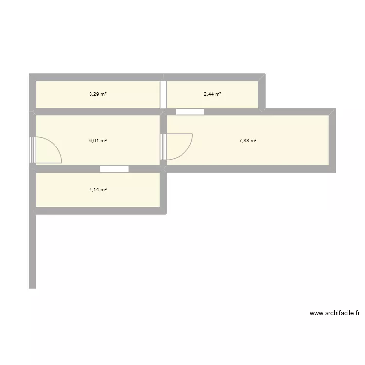 aux produit saugets. Plan de 5  et 24 m²
