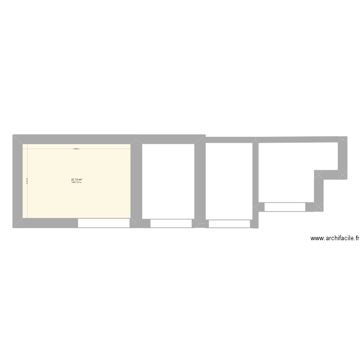 appenti garages. Plan de 1 pièce et 27 m2