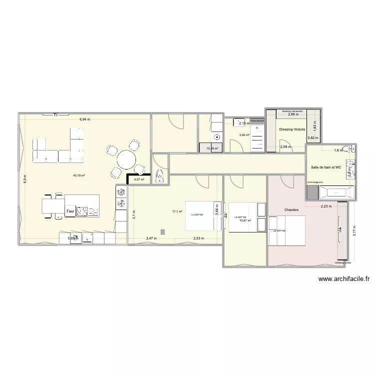 Version Victoria f&eacute;v 26. Plan de 10 pièces et 123 m²