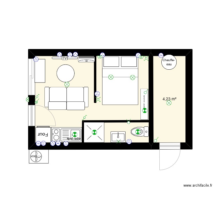 7 impasse des Gravières 40130 Capbreton. Plan de 3 pièces et 39 m2