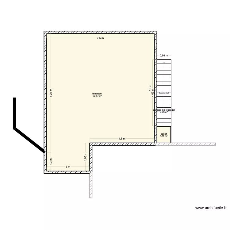 villa extension dessus garage et studio  hecq. Plan de 