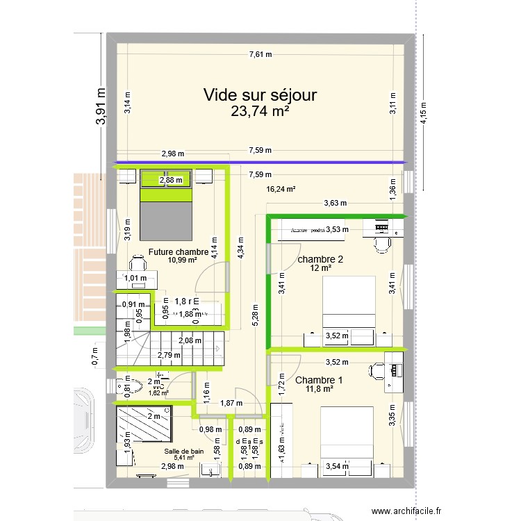 12 plan du 07 05 2025. Plan de 14 pièces et 169 m2