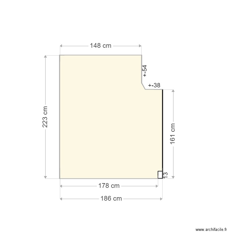 MAURY. Plan de 1 pièce et 4 m2