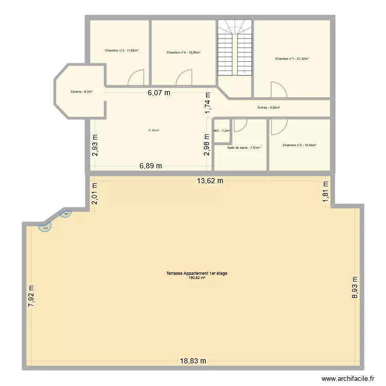 Cluses Le Bargy 1er etage avec terrasse. Plan de 42 Pièces et 538 m² Cluses Le Bargy 1er etage avec terrasse. Plan de 42 Pièces et 538 m²