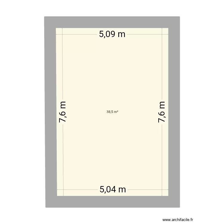 Chambre. Plan de 1  et 39 m²