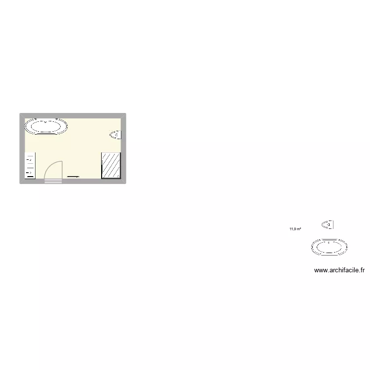 olyff. Plan de 1  et 12 m²