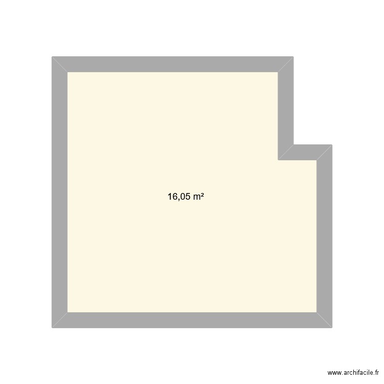 Chabre Eva. Plan de 1 pièce et 16 m2
