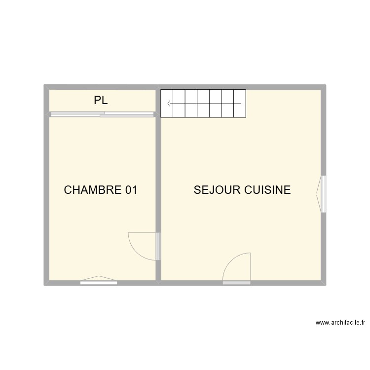 PLAN SAINTE FELICITE AM RDC. Plan de 3 pièces et 23 m2