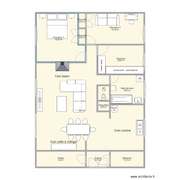 Villa 2.0. Plan de 12 pièces et 97 m2