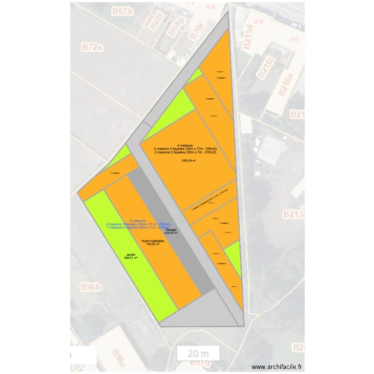 Projet hautrage. Plan de 19 pièces et 6049 m2