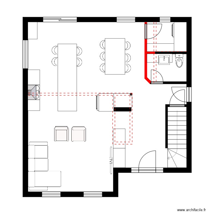 Lefrancois 1. Plan de 2 pièces et 64 m2