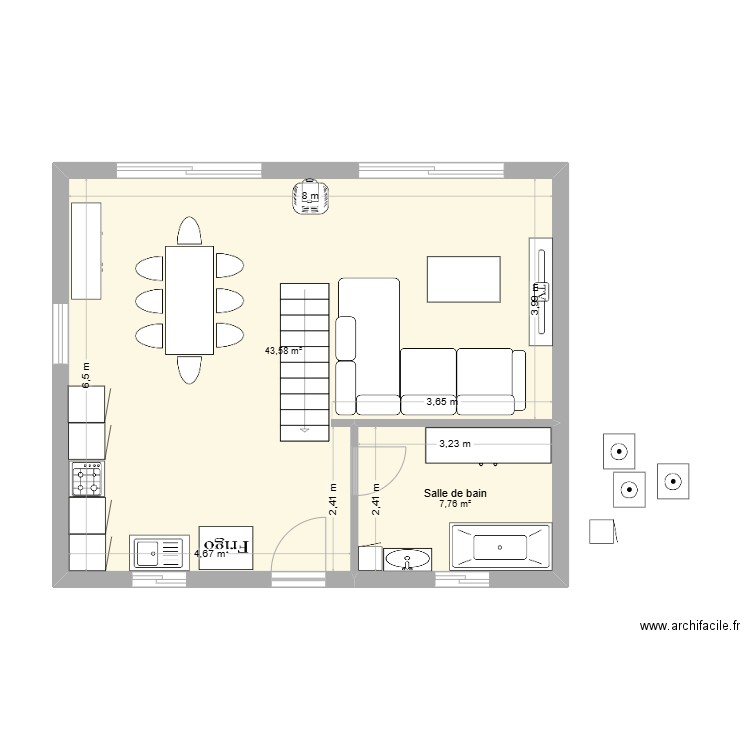 Morville. Plan de 4 pièces et 93 m2