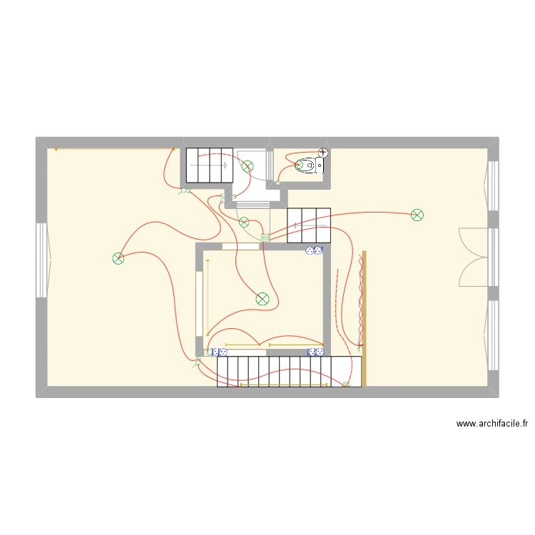 RALF D SALLER NIVEAU 1/RDJ. Plan de 4 pièces et 67 m2