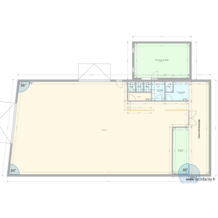 Plan salle La Forge. Plan de 10 pièces et 312 m2