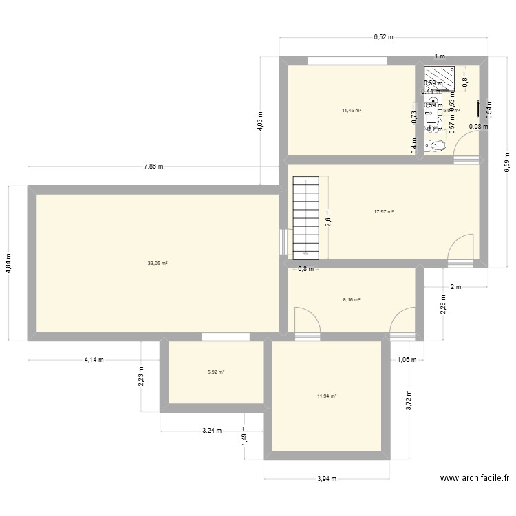 plan extension 2. Plan de 7 pièces et 93 m2