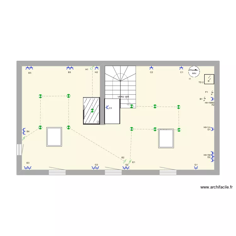 FERRIERE +2. Plan de 1  et 54 m²