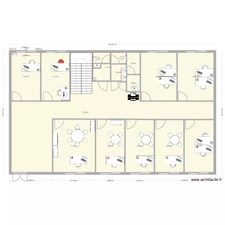 ETAGE UF, PARTIE COMMUNE. Plan de 7 et 226 m² ETAGE UF, PARTIE COMMUNE. Plan de 7 et 226 m²