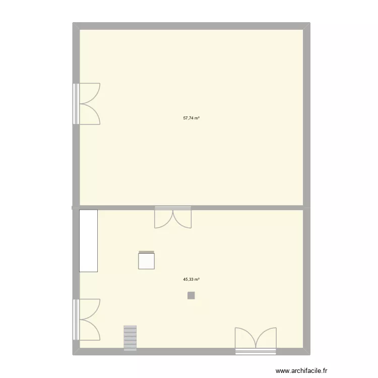 Local VAE. Plan de 2 Pièces et 103 m²