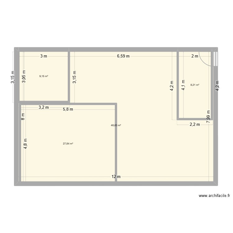 archifacile. Plan de 4 pièces et 122 m2