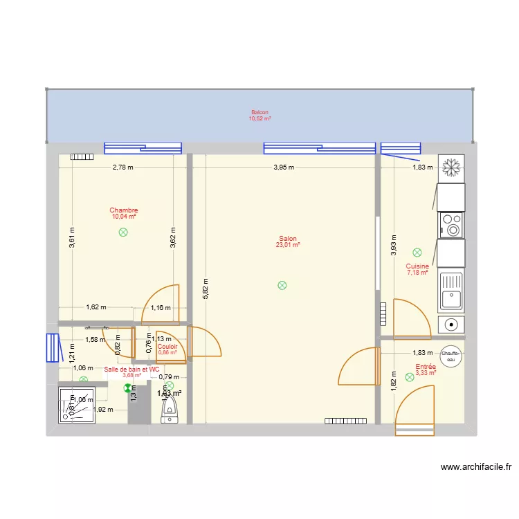 Appartement 15 - 3ème étage - 39 AV. G.H.RIVIERE - RENNES. Plan de 7 Pièces et 49 m² Appartement 15 - 3ème étage - 39 AV. G.H.RIVIERE - RENNES. Plan de 7 Pièces et 49 m²