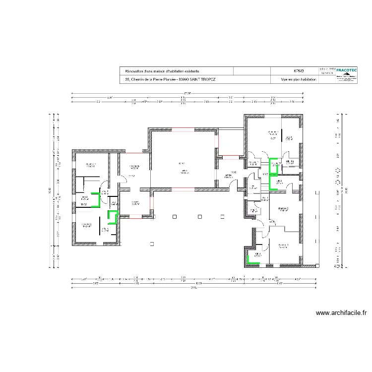Rep&eacute;rage zones carrel&eacute;es. Plan de 