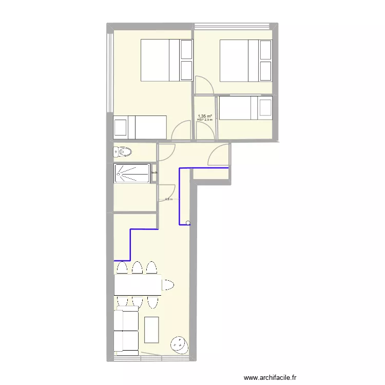 Alpages 201 (2). Plan de 8  et 49 m²